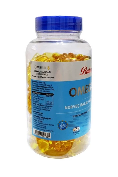 Balen 2 Adet Omega 3 Norveç Balık Yağı 1380 Mg 200 Kapsül - Resim 3