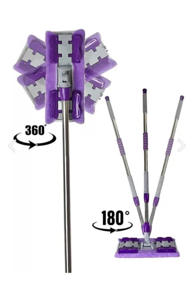 Ethex Mandallı Mikrofiber Sihirli Mop+ Yedek (Yüzey Temizleyici  Mendil) Uyumlu - 2