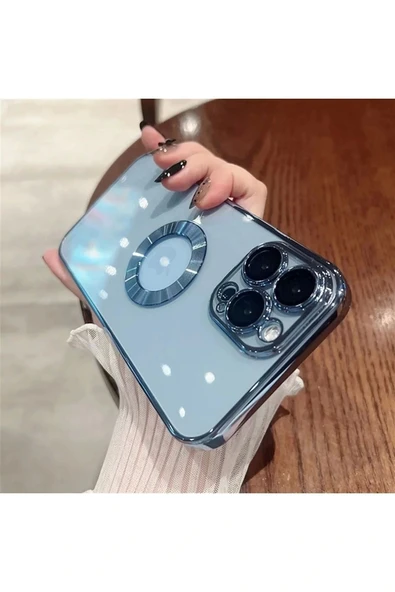 Iphone 11 Uyumlu Kılıf Magsafe Köşeleri Renkli Şeffaf Kamera Korumalı Silikon Kapak ürün görseli