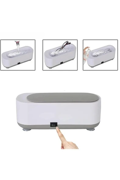 Ultrasonik Temizleyici Cihaz Takı Saat Gözlük Lens Küpe Kolye Makyaj Fırçası Temizleme Makinesi - 3
