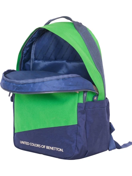 United Colors Of Benetton. Color Blocking Lacivert-Yeşil Erkek Çocuk Sırt Çantası 13113 - 4
