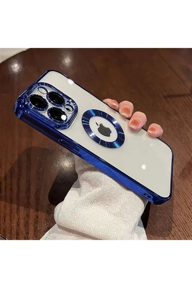 Iphone 11 Uyumlu Kılıf Magsafe Köşeleri Renkli Şeffaf Kamera Korumalı Silikon Kapak ürün görseli