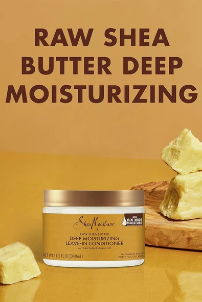 Shea Moisture Raw Shea Butter Nemlendirici Durulanmayan Saç Kremi 340ML - 3