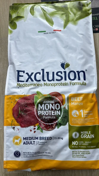 exclusion beef adult köpek 12kg