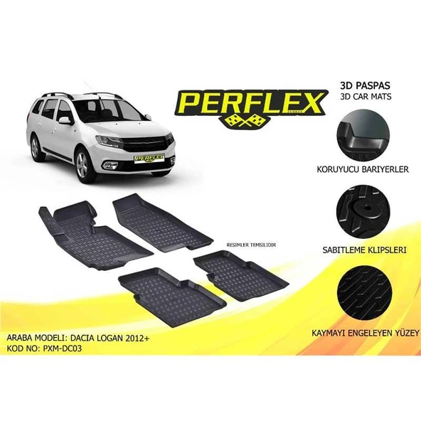 Perflex Paspas 3D Havuzlu Logan 2012+