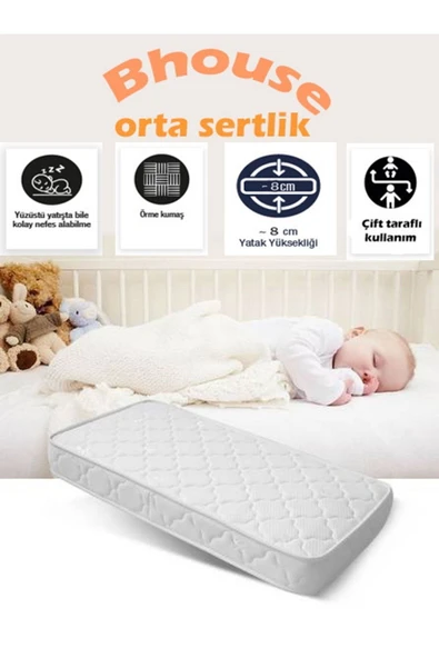 Bebek Beşik Park Sünger Yatak 40x80x8 - Resim 6