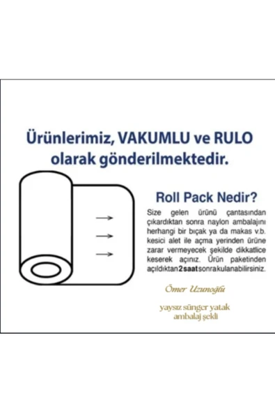 100X200X15 Bambu Kumaş Yaysız Sünger Yatak - 7