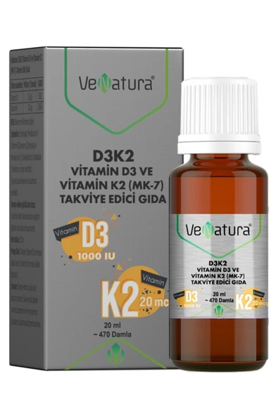 Venatura Vitamin D3K2 MK7 Damla 20 ml