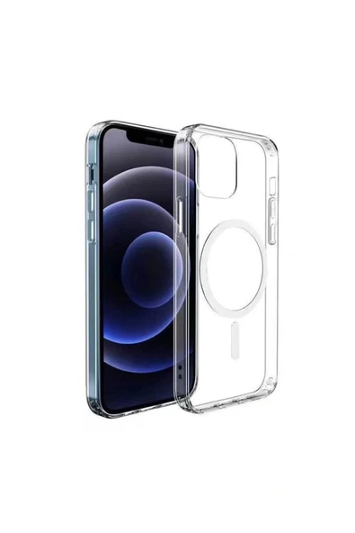 İPhone 11 Uyumlu Kılıf Magsafe Şarj Özellikli Şeffaf Sert PC Kapak - Resim 2