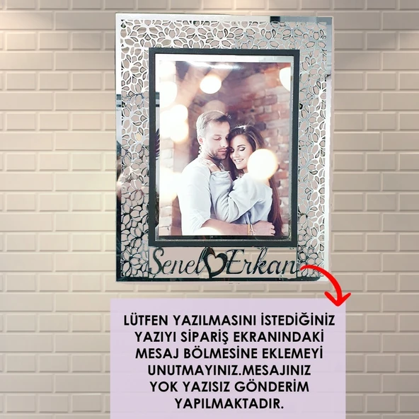 Veraart Kişiye Özel Işıklı Çiçek Desenli Fotoğraf Çerçevesi Sevgililer Günü Hediyesi - 6