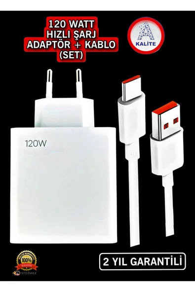 Type-c 120w (WATT) Turbo Şarj Aleti Cihazı Adaptörü Kablo (SET)