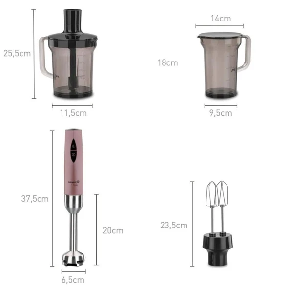 Korkmaz Vertex Mega Rosagold Blender Set A445-05 - 3