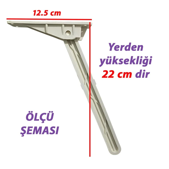 Katlanabilir Beyaz Yer Sofra Ayağı Katlanır Yer Sofrası Sini Altı Plastik Ayak 22 Cm - 2