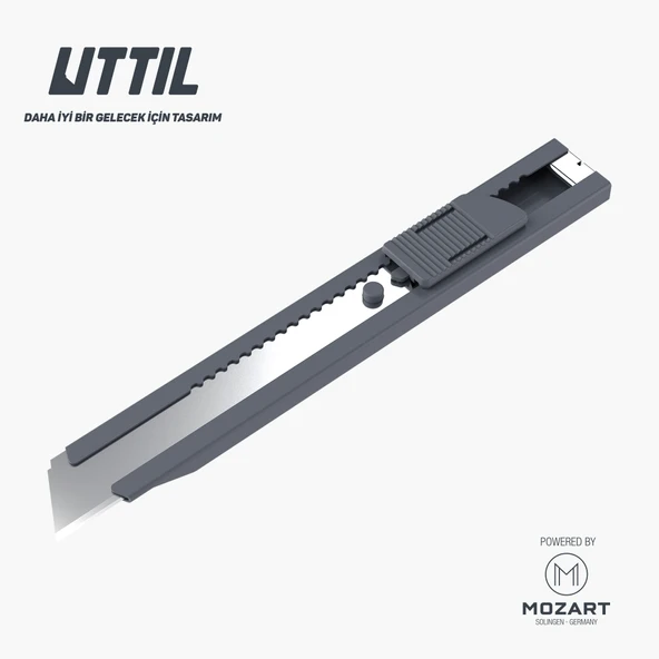 UTTIL PTUK08-NS Cep Tipi Segmentsiz Bıçaklı 18 mm Metal Maket Bıçağı - 2
