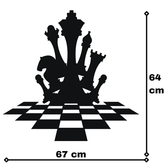 ANSAC METAL Satranç Duvar Dekoru 67x64cm Siyah - Resim 5