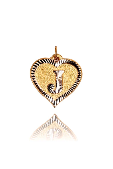 0.25 Gram 14 Ayar j Harfi Kalp Kolye Ucu