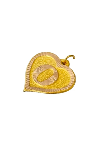 0.25 Gram 14 Ayar O Harfi Kalp Kolye Ucu - 2
