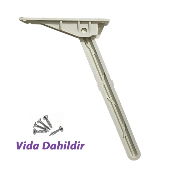 Katlanabilir Beyaz Yer Sofra Ayağı Katlanır Yer Sofrası Sini Altı Plastik Ayak 22 Cm - 3
