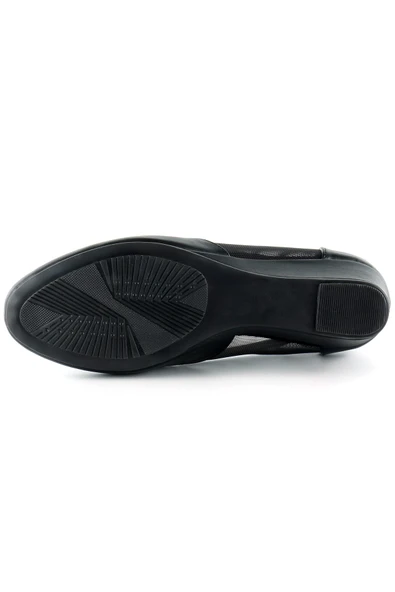 Evelyn Siyah Fileli Dolgu Topuklu Ayakkabı - 5