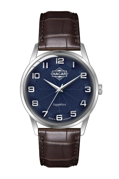 Safir Camlı Kurmalı Alman Üretimi Klasik Erkek Kol Saati - Resim 6