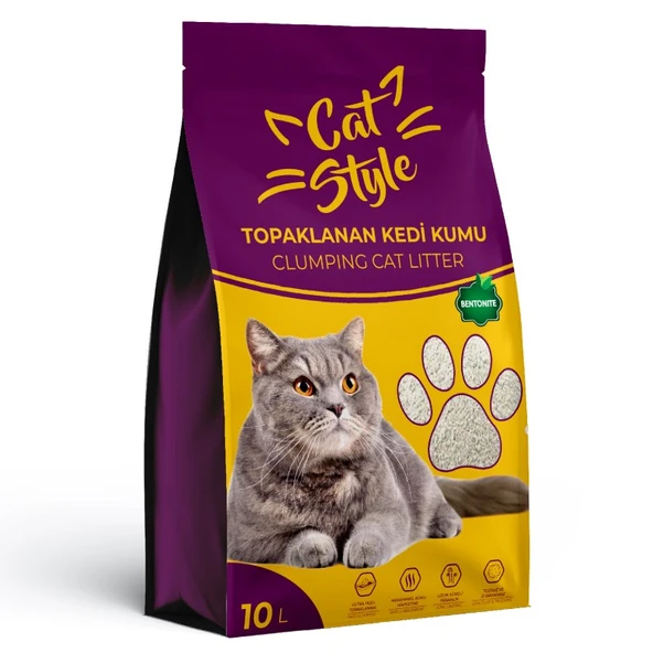 Cat Style Bentonit Naturel Topaklanan Kedi Kumu (10 Lt)