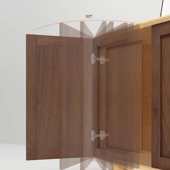 Mobilya Dolap Kapak Tas Menteşe 90° Derece Açılı Frensiz Kör Dolap Köşe Menteşesi 2 Adet - 4