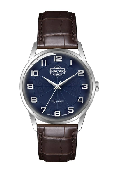 Safir Camlı Kurmalı Alman Üretimi Klasik Erkek Kol Saati - Resim 5