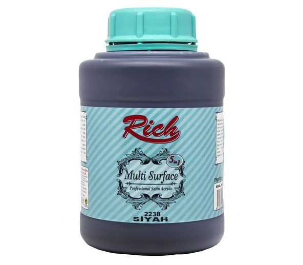 Rich Multi Surface Akrilik Boya 1750 gr Siyah 2238 ürün görseli 1