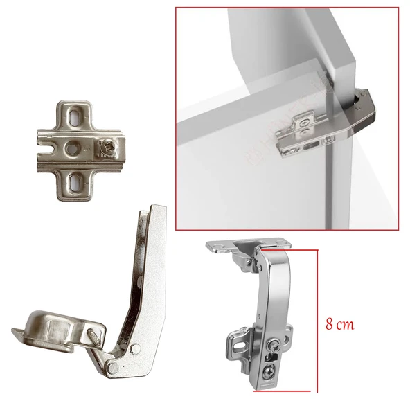 Mobilya Dolap Kapak Tas Menteşe 90° Derece Açılı Frensiz Kör Dolap Köşe Menteşesi 2 Adet - 6