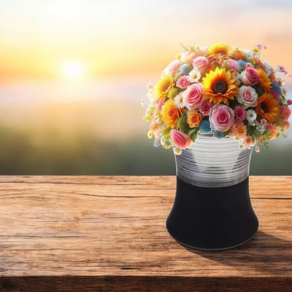 Girist Home Füme Kaplama Lüks Silindir Vazo - 4