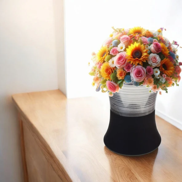 Girist Home Füme Kaplama Lüks Silindir Vazo - 2