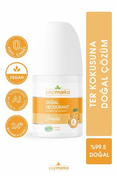 YEŞİL MARKA DOĞAL DEODORANT - PORTAKAL KOKULU 50 ML