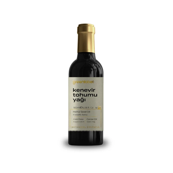 GREENLABEL KENEVİR TOHUMU YAĞI 180 ML. (SOĞUK SIKIM)