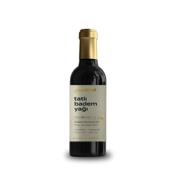 GREENLABEL TATLI BADEM YAĞI 180 ML. (SOĞUK SIKIM)