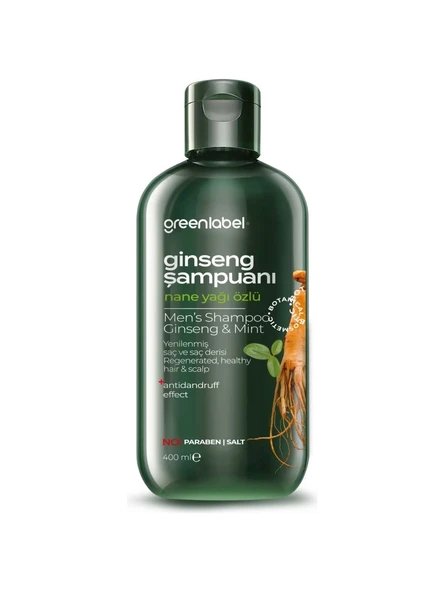 GREENLABEL GİNSENG & NANE YAĞI MAN ŞAMPUANI 400 ML.