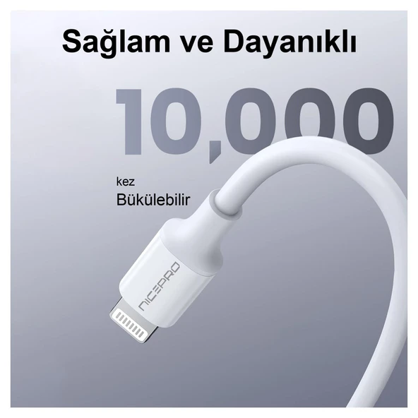 NPO UTL02 60W 20cm TPE USB to Lightning Hızlı Şarj ve Data Kablosu 2 adet - 6