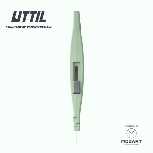 UTTIL PRUK06 Güçlü Vidasız Gövdeli Otomatik Geri Çekmeli Trapezoid Bıçaklı Güvenlik Maket Bıçağı - 4