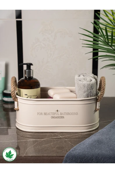 İp Kulplu Baton Metal Banyo Düzenleyici, Banyo Organizeri (For Beautiful Bathrooms Organizer Baskı) - 2