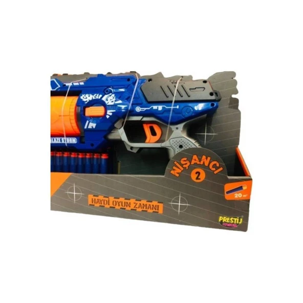 Prestij Oyuncak Nerf Yumuşak Mermi Atan Tabanca 20 Mermili FAB.6464 - 3