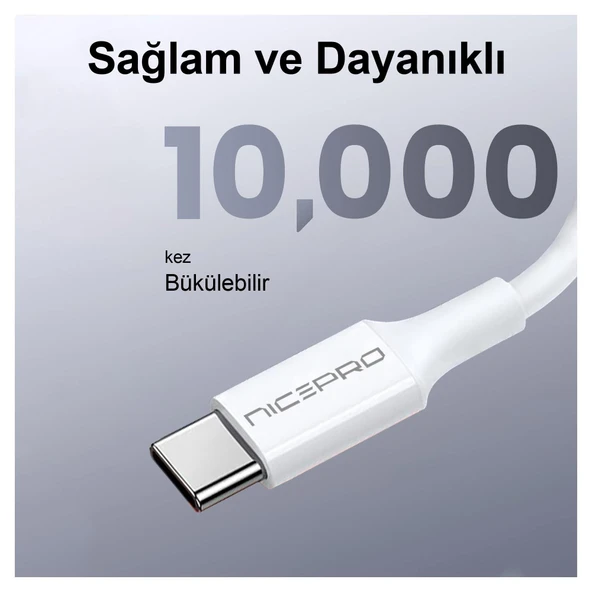 NPO UTC02 60W 20cm TPE USB to Type-C Hızlı Şarj ve Data Kablosu 2 Adet - 6