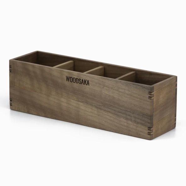Woodsaka Reka Ayarlanabilir Dört Bölmeli Kalem Kutusu - Ceviz - 3