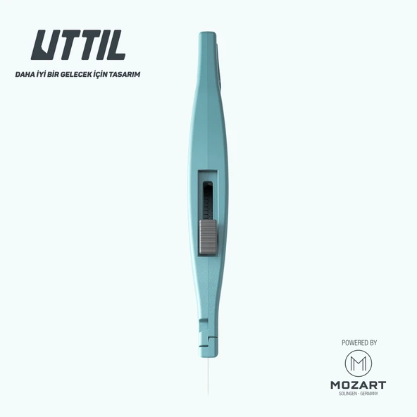 UTTIL PAUK06 Güçlü Vidasız Gövdeli 3 kademe kilitli Trapez Bıçaklı Maket Bıçağı - 4