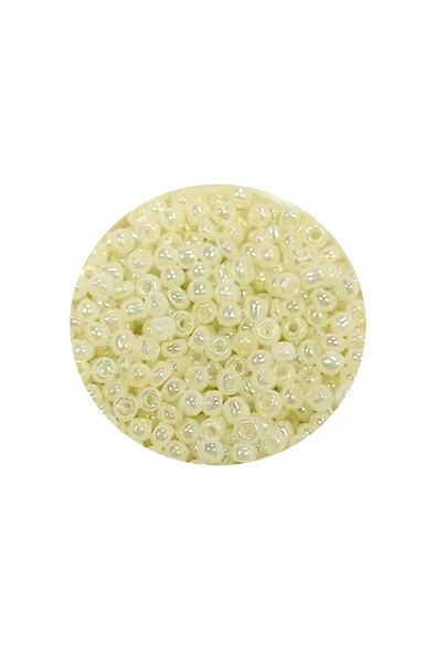 Dökme Cam Kum Boncuk (11/0) 2 mm - 60 Gram -  Krem - BNC047 - 2