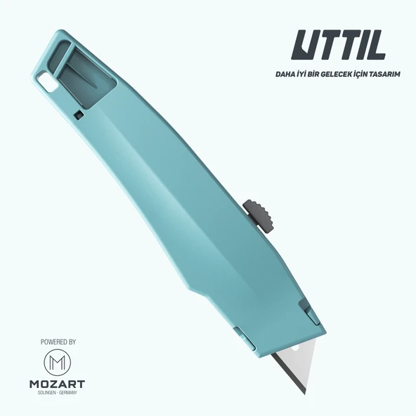 UTTIL PAUK06 Güçlü Vidasız Gövdeli 3 kademe kilitli Trapez Bıçaklı Maket Bıçağı - 3