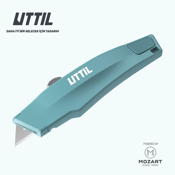 UTTIL PAUK06 Güçlü Vidasız Gövdeli 3 kademe kilitli Trapez Bıçaklı Maket Bıçağı - 2
