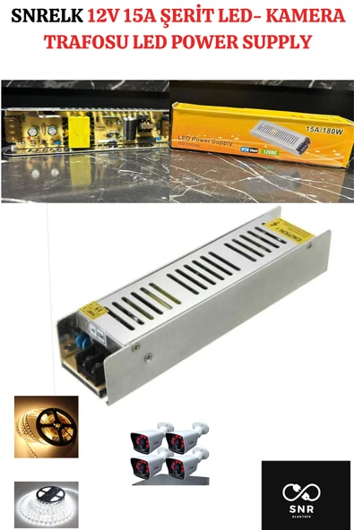 SNRELK 12V-15A GÜVENLİK KAMERASI- ŞERİT LED TRAFOSU LED POWER SUPPLY - 4