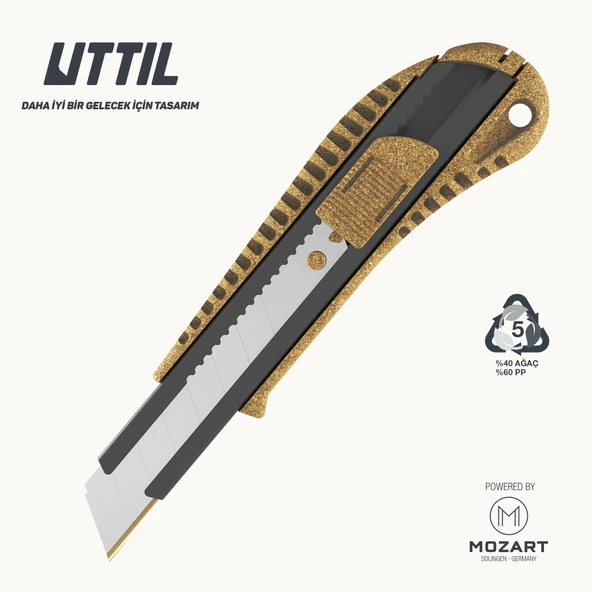 UTTIL Aura Natura Nmuk03-an %40 Ahşap Gövdeli 18mm Maket Bıçağı