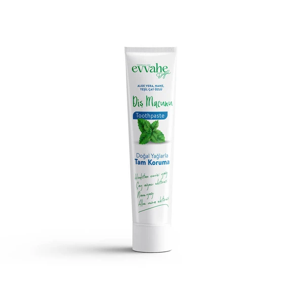 Evvahe Doğal Aloe Vera, Nane, Yeşil Çay Özlü Diş Macunu (90gr)