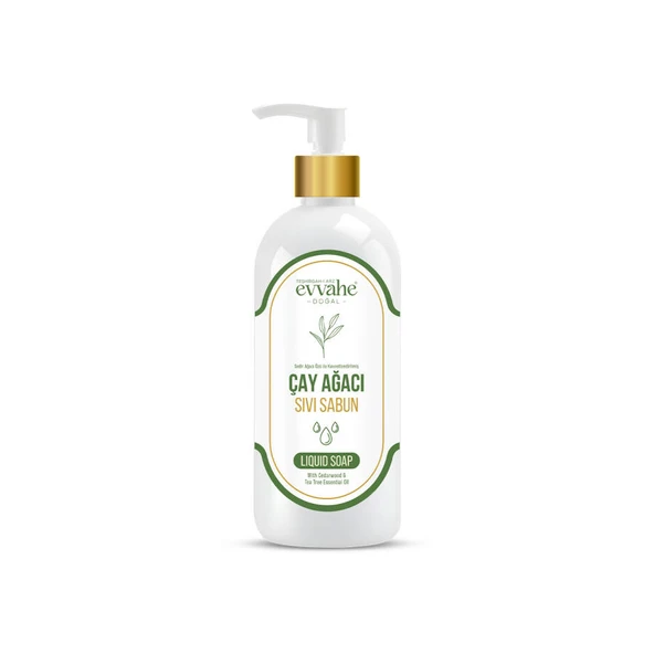 Evvahe Doğal Sedir Ağacı Özü ile Kuvvetlendirilmiş Çay Ağacı Yağlı Sıvı Sabun (400ml)