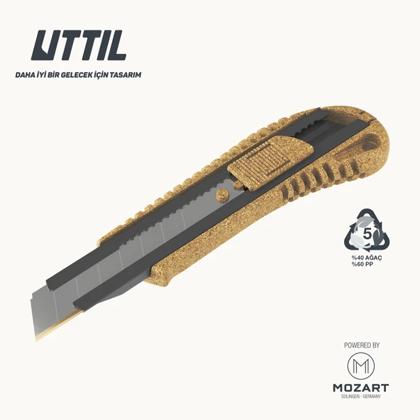 UTTIL Aura Natura Nmuk03-an %40 Ahşap Gövdeli 18mm Maket Bıçağı - 2